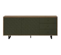 Buffet bas - SENTRA - Vert foncé - 2 portes, 3 tiroirs - 124 x 40 x 136 cm - TRENDTEAM