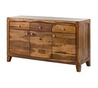 Buffet bas Sheesham brun laqué massif 140x45x80 cm bois massif ANCONA #122