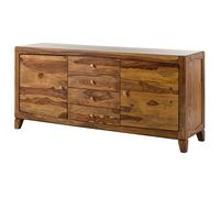 Buffet bas Sheesham brun laqué massif 175x45x80 cm bois massif ANCONA #123