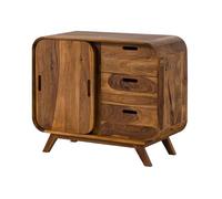 Buffet bas Sheesham brun laqué massif 90x40x75 cm bois massif MAILAND #100