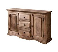 Buffet bas Sheesham gris huilé LEEDS #42 | 135x40x85 cm (BxTxH)68kgClassiquemontémassif
