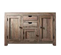 Buffet bas Sheesham gris huilé massif 130x45x85 cm (BxTxH) bois massif NATURE GREY #86