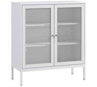 HOMCOM Buffet 2 Portes, Armoire de Cuisine, avec étagère réglable, Meuble de rangment, Moderne, pour Salon, Salle à Manger, 80 x 37 x 92 cm, Blanc