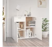Buffet bas - SWT - Blanc - 2 portes et 1 tiroir - Style scandinave et moderne - 80x36x75 cm