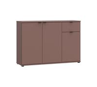 Buffet bas Terracotta AUCUNE GANYMEDE 3 portes 1 tiroir laqué 120 x 34,1 x 82,3 cm