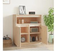 Buffet bas - TMISHION - 70x34x80 cm - Bois massif de pin - Style classique - Grand espace de rangement