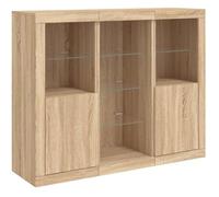 Buffet bas - VIDAXL - 3 pcs - Chêne Sonoma - Éclairage LED réglable - Design contemporain