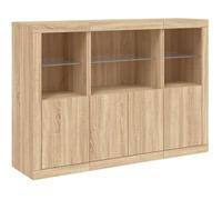 vidaXL – Buffet bas 3 pcs 3209109 – Chêne Sonoma – Éclairage LED réglable