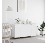 Buffet Bas - vidaXL - Blanc Moderne - 4 Portes - 3 Étagères - MDF Durable