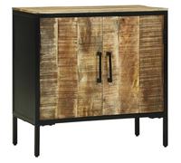 Buffet Bas - vidaXL - Bois Massif Mangue - Cadre Fer - Finition Mate - Design Rustique