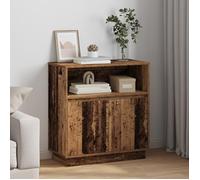 Buffet bas - vidaXL - Bois massif récup - Portes coulissantes - Marron - Finition usée