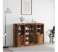 vidaXL Buffet avec lumières LED Bois Ancien 142.5x37x100 cm Bois d'ingénierie