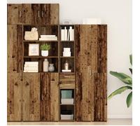 Buffet Bas - vidaXL - Bois Vieilli - 5 Étagères - 2 Tiroirs - Marron