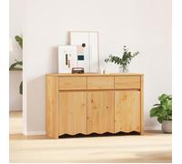Buffet Bas - vidaXL - Chêne Massif - 3 Portes - Style Contemporain - Finition Polie