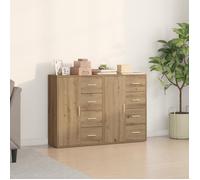 Buffet bas - vidaXL - Chêne massif - Grand rangement - Design élégant - Finition mat