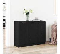 Buffet Bas - vidaXL - Chêne Noir - 3 Portes - Finition Mate - Bois Massif