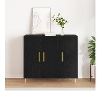 Buffet Bas - vidaXL - Chêne Noir - Accents Dorés - 2 Portes - 120x40x75 cm