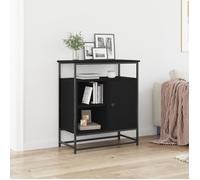 Buffet Bas - vidaXL - Chêne Noir - Finition Mate - 1 Porte - Bois d'Ingénierie