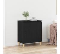 Buffet Bas - vidaXL - Chêne Noir - Moderne - 2 Portes - Bois Massif