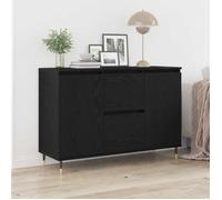 Buffet bas - vidaXL - Chêne noir - Portes silencieuses - Bois massif - Finition mate