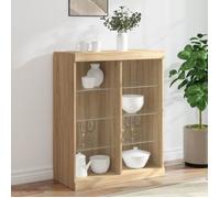 Buffet bas - VIDAXL - Chêne sonoma - 81x37x100 cm - Éclairage LED RVB - Grand espace de rangement