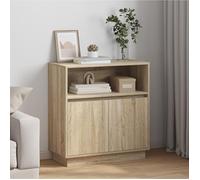 Buffet bas - vidaXL - Chêne Sonoma - Éclairage LED - Rangement fonctionnel - Contemporain