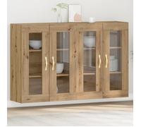 Buffet bas - vidaXL - Finition chêne artisanal - Étagères ajustables - Détails dorés