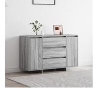 vidaXL Buffet bas Gris Sonoma – 2 portes 3 tiroirs – Bois d'ingénierie