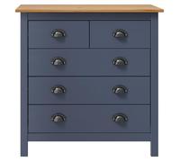 Buffet bas - VIDAXL - Hill Range - Bois massif - Gris - 5 tiroirs