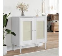 vidaXL Buffet SENJA aspect rotin blanc 80x35x80 cm bois massif de pin Blanc