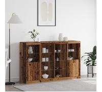Buffet avec Lumières LED Vieux Bois 163x37x100 cm Bois d ingénierie, Buffet avec Lumières LED Vieux Bois 41x37x100 cm