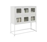 vidaXL Buffet 853427 – Acier laminé à froid 100,5x39x107 cm – Blanc G