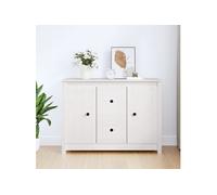 Buffet Gris 100x35x74 cm Bois Massif de Pin Armoire Rangement Salon vidaXL