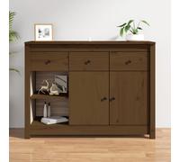 Buffet Blanc 100x35x74 cm Bois Massif de Pin Armoire Rangement Salon vidaXL