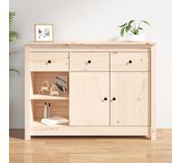 Buffet Blanc 100x35x74 cm Bois Massif de Pin Armoire Rangement Salon vidaXL