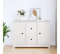 Buffet Blanc 100x35x74 cm Bois massif de pin Blanc G