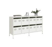 vidaXL Buffet Blanc 135x39x73,5 cm Acier laminé à Froid, Meuble de Rangement, Meuble de Rangement de Cuisine, Meuble de Rangement de Salon