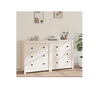 Buffet 140x35x80 cm Bois Massif de Pin Armoire Rangement Organisateur vidaXL