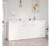 Buffet Blanc 160x36x75 cm Bois d ingénierie Blanc G