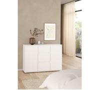 Buffet - Blanc - 2 portes - 3 tiroirs - 119 x 40x 83 cm LUK