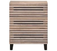 Buffet Blanc 3 Tiroirs Bois Manguier 60 x 34 x 75 cm