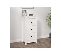 vidaXL Buffet blanc 40 x 35 x 80 cm bois massif de pin