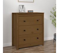 Buffet marron miel 40x35x80 cm bois massif de pin813760