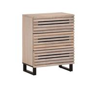 Buffet blanc 60x34x75 cm bois massif de manguier Blanc