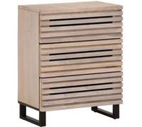 Buffet blanc 60x34x75 cm bois massif de manguier Blanc