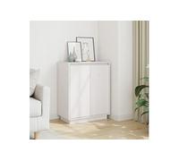 Vidaxl Buffet Blanc 60x34x75 Cm Bois Massif De Pin Blanc