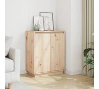 Buffet Blanc 60x34x75 cm Bois Massif de Pin Armoire Rangement Salon vidaXL