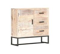 Buffet Blanc 73x30x75 cm Bois d'acacia massif