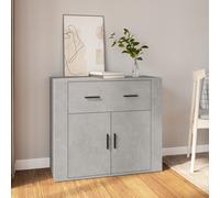 Vidaxl Buffet Gris Béton 80x33x70 Cm Bois D'ingénierie Marron