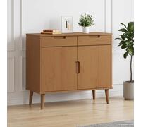 Buffet Blanc 90x40x80 cm Bois Massif de Pin Armoire Rangement Salon vidaXL